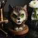 thumbnail image 1 of Estatua de lobo de ojos , figura decorativa de resina, escultura de animal, adorno de mesa para vitrina, inauguración de casa u oficina., 1 of 8