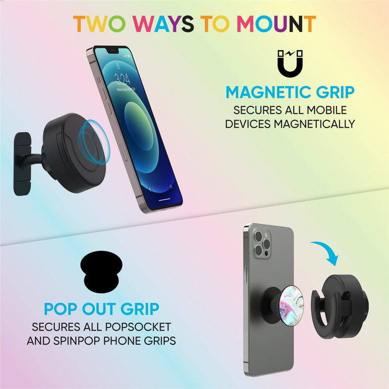 UMount Magnetic Car Socket Mount Works with PopSockets for AC Vent Clip,  Mount for Pop Mount, Car Phone Holder for Pop Grip, 360 Rotation Ultra
