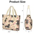thumbnail image 3 of Tote Bag for Women - Dachshund and Flower Shoulder Bag - Large Utility Work Duffle Bag with Zipper Handbag for Travel, Work, Sprots, 3 of 5