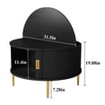 thumbnail image 4 of HLR Mid Century 31.5" Round Coffee Table with Sliding Tambour Door, Drum Center Table with Storage for Living Room, Black, 4 of 11