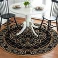 thumbnail image 2 of SAFAVIEH Easy Care Braiden Trellis Area Rug, Black/Gold, 6' x 6' Round, 2 of 10