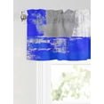 thumbnail image 6 of Valances for Windows Blue Grey Rod Pocket Cafe Window Treatments Valance Curtains for Kitchen Bathroom Laundry Basement Windows 54"x18", 6 of 9