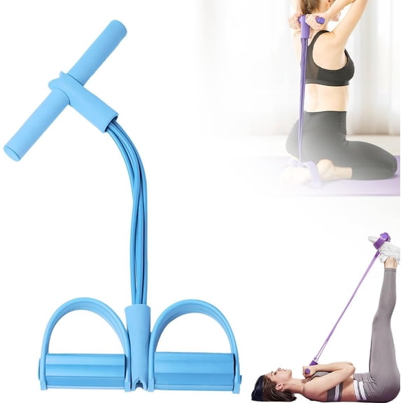 Multifunction Pedal Resistance Band with Handles and Foot Pedals for Core, Arm, and Leg Home Training