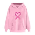 thumbnail image 2 of Craaazy Hoodies For Women Breast Cancer Awareness Sweatshirts Ribbon Print Casual Long Sleeve Pocket Shirt Gifts For Women, 2 of 4