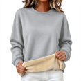 thumbnail image 2 of Goodw7 Womens Fleece Cozy Pullover, Crewneck Sweatshirt with Soft Warm Lining, Thick Winter Clothes, Loose Fall Outfit for Home and Travel, 2 of 5