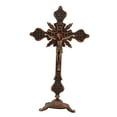 thumbnail image 2 of Standing Crucifix Crucifix with Stand Jesus on The Cross Statue Metal Table Cross Jesus Crucifix for Altar Home Decor Fireplace Dining Table Antique Red, 2 of 8