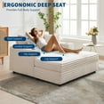 thumbnail image 5 of GARVEE 60" Chaise Lounge Chair Indoor,Oversized Boneless Sofa Bed with Charging Station&Cup Holders & Throw Pillows,Deep Seat Sleeper Couch Reading Chairs,Beige, 5 of 9