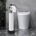 thumbnail image 4 of czcpp-Toilet Paper Holder Stand, Toilet Paper Stand with Stable Weighted Base, Large Capacity Black Toilet Paper Holder Stand with Storage, Spiral Assembled Toilet Paper Holder Free Standing Without, 4 of 4