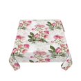 thumbnail image 4 of YFYANG Square Polyester Table Cloth, 60" x 60" Reusable Table Cover Kitchen Dining Room Vintage Pink Flowers Decorative Tablecloths for Tables of 2-4 People, 4 of 8
