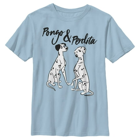 Boy s One Hundred and One Dalmatians Pongo and Perdita Graphic Tee Light Blue X Large