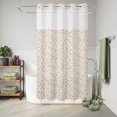 thumbnail image 6 of No Hook Shower Curtain, Colorful Polka Dot Shower Curtains for Bathroom with See Through Top Window, Vintage Minimalist Geometric Beige Waterproof & Washable Bath Curtain Small Stall 36"x78", 6 of 9