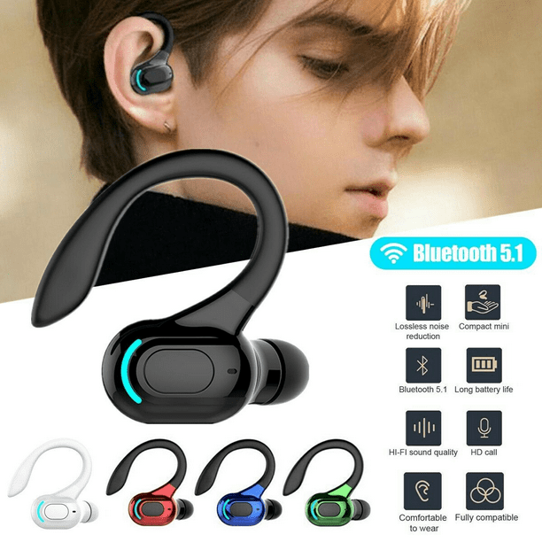 POINTERTECK Bluetooth 5.1 Wireless Stereo Headphones Ear Hook NEW(White) - Walmart.com