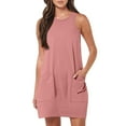 thumbnail image 2 of ZenCart Women's Sleeveless Dress Summer Casual Mini Tank Dress with Pockets Loose Beach Vacation Crew Neck Sundress, 2 of 8