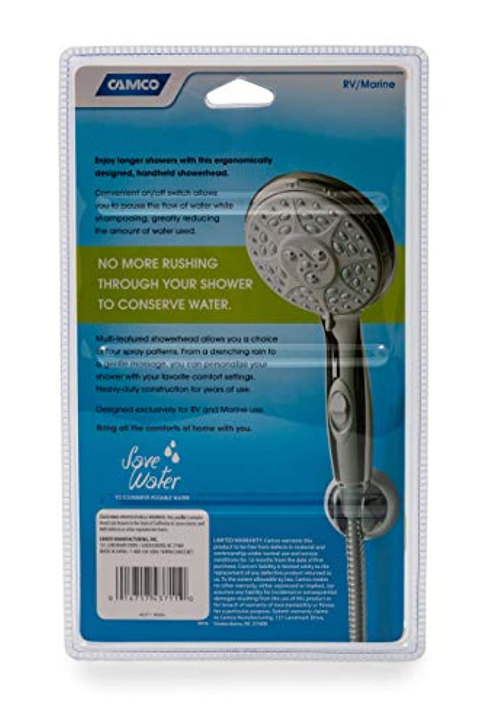Camco 43711 Shower Head with On/Off Switch (White)