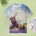 thumbnail image 4 of Fruit Purple Grapes T Shirts Basic T-Shirt Short Sleeve Ladies Tee Shirt Summer Graphic Clothing, 4 of 6