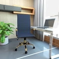 thumbnail image 2 of Pemberly Row High-Back Leather Office Chair With Gold Frame in Navy Blue, 2 of 7