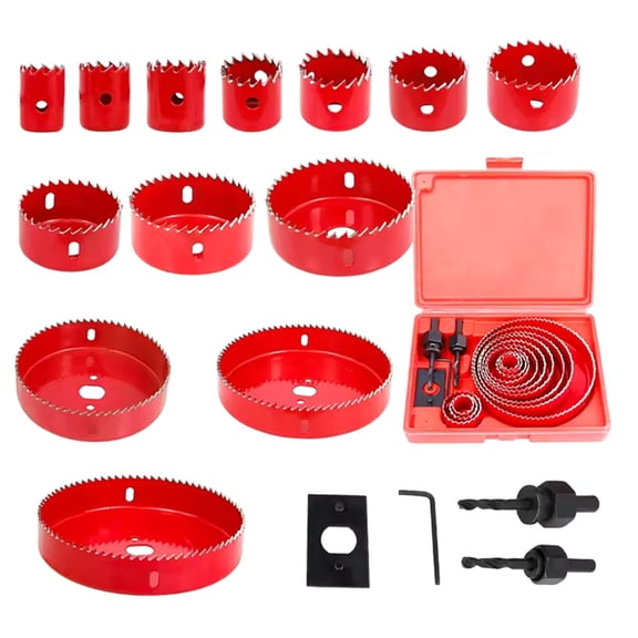 16pcs Hole Saw Set Cup Wood Crown Drill Bit for Wood PVC Plastic Metal Woodworking Tools 19-127mm