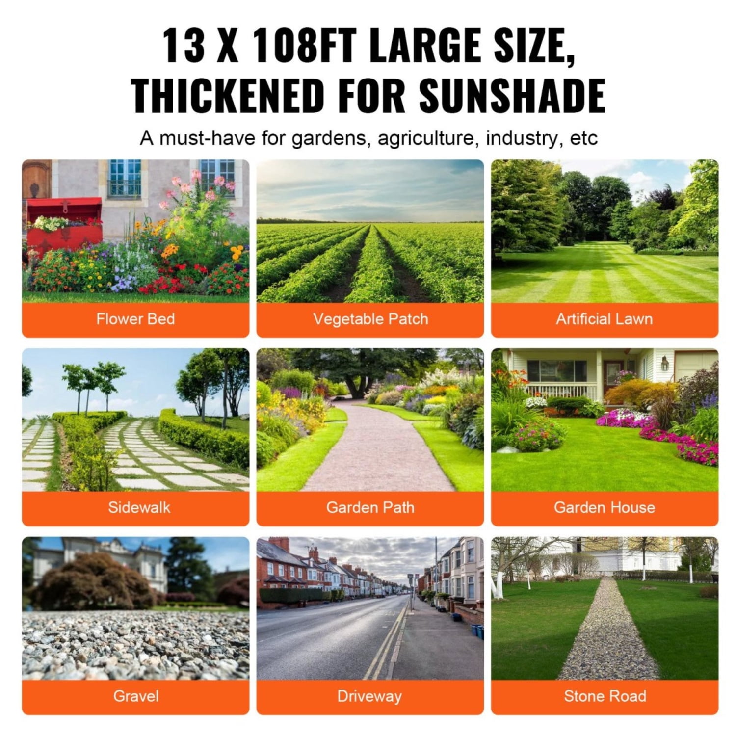 13FT x 108FT Premium Heavy Duty Weed Barrier Landscape Fabric 5OZ Woven Geotextile Under Gravel High Permeability Weed Blocker Mat for Driveway Garden and Flower Bed