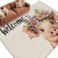 thumbnail image 3 of 6x9 Washable Area Rug, Pig Non-Slip Large Rectangle Rug for Living Room Dining Room, Welcome Indoor Floor Mat for Home Decor, 3 of 9