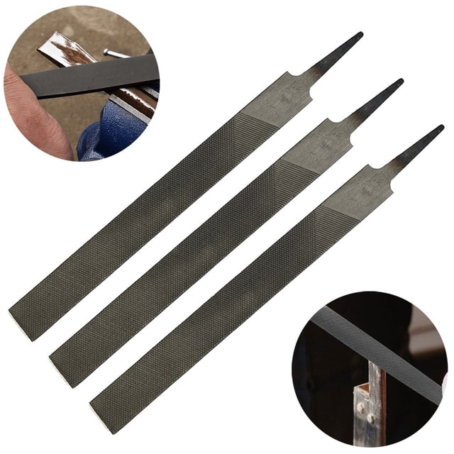 MYG 3pcs 6inch 150mm Flat Files Set Without Handle Steel Files Grinding Polishing
