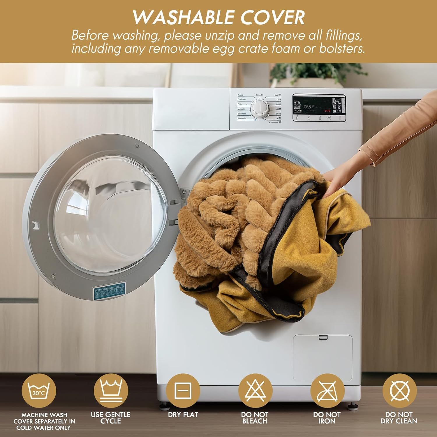 Comfort Orthopedic Dog Sofa Bed for Small Dogs and Cats – Washable Cover & Nonslip Bottom, Orthopedic Egg-Crate Foam Design