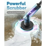 HOTO Cordless Electric Spin Scrubber, IPX7 Full Body Waterproof Long Handle Scrub Brush with 6 Brush Heads for Bathroom Tile Floor Shower