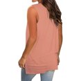 thumbnail image 4 of Women Solid Color Mesh Splicing Side Split Sleeveless V Neck Tank Top, 4 of 4