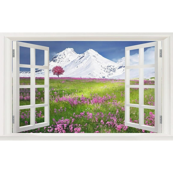 3D Wall Murals Art Decals Decorator-Snow on the Mountain(22" X 14")