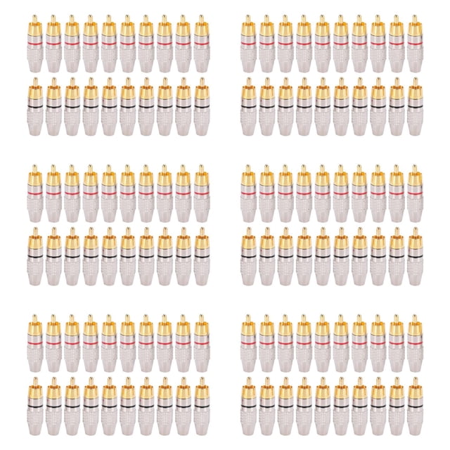 120 Piezas RCA Plug Audio Video Cable de Bloqueo Connector Chapado En Oro