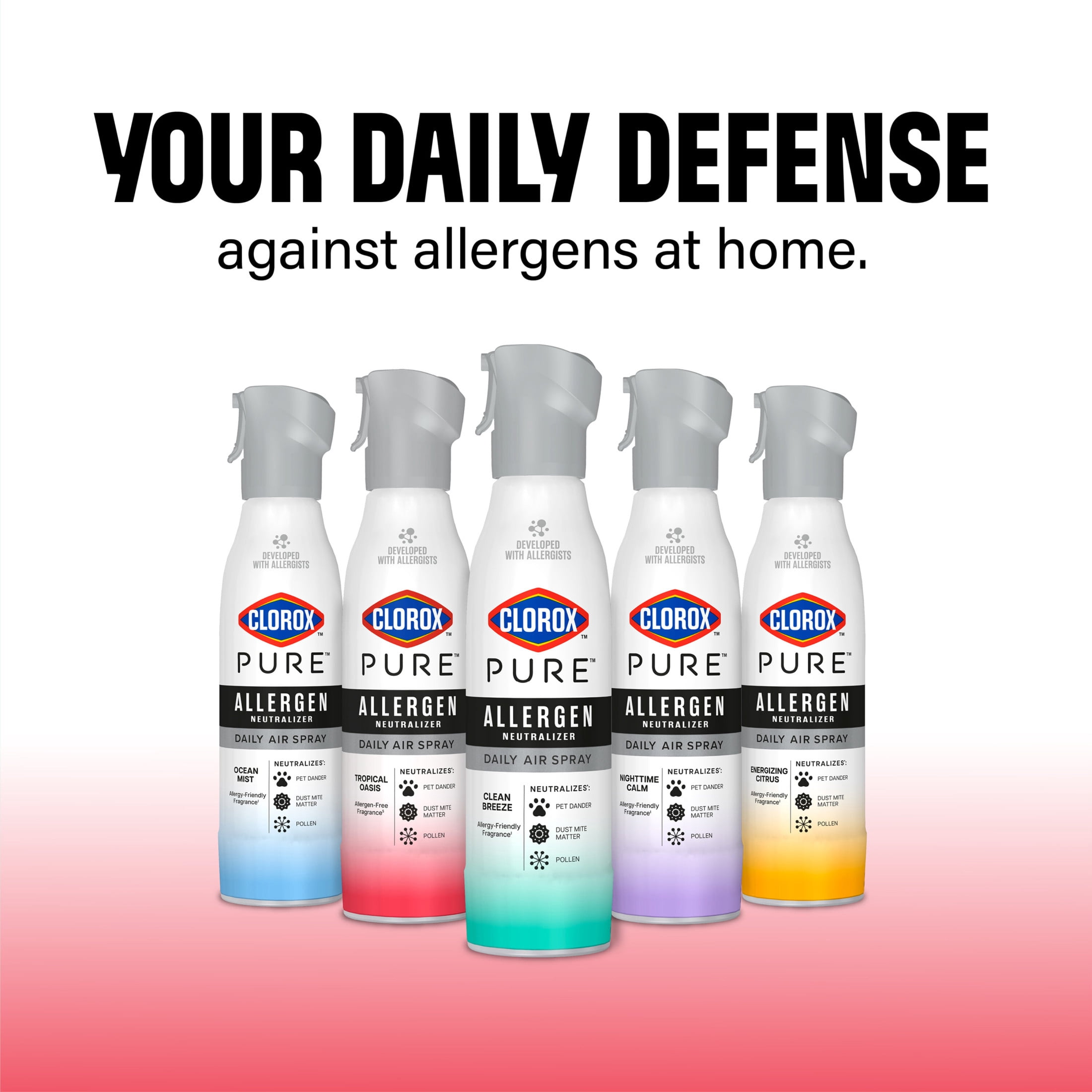 Clorox PURE Allergen Neutralizer Daily Air Spray, Tropical Oasis, 8 Ounces