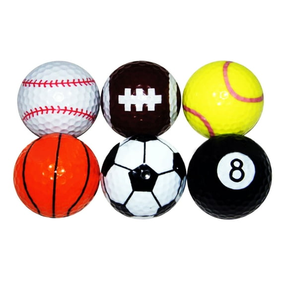 Windfall 6pcs Golf Balls Novelty Sports Practice Golf balls Two layers Golf Practice balls Golf gift balls Training Tools