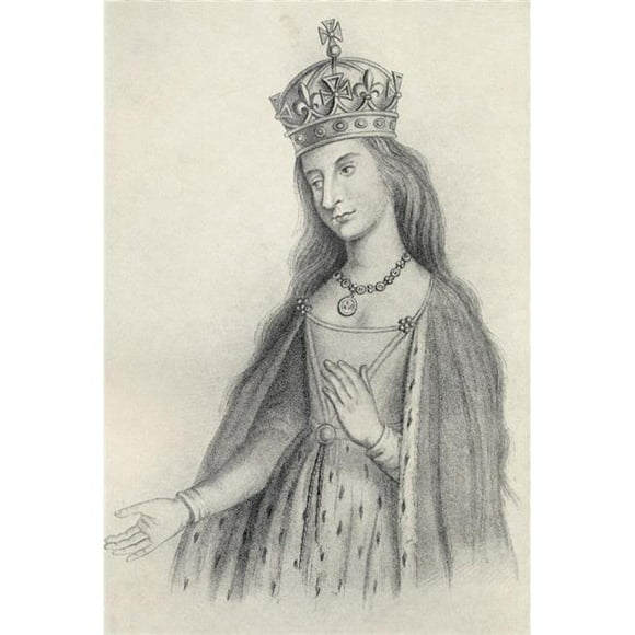 Posterazzi DPI1872364 Catherine de Valois 1401 à 1437 Reine Consort d'Angleterre par Son Mariage avec le Roi Henry V du Livre Nos Reines Mères par Elizabeth Villliers Poster Print, 12 x 17