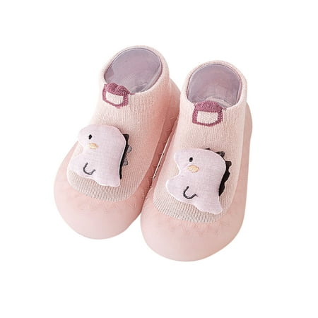 

TAIAOJING Boys Girls Animal Cartoon Socks Shoes Toddler Fleece WarmThe Floor Socks Non Slip Prewalker Shoes For 18-24 Months