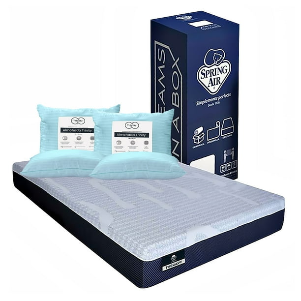 Colchón Queen Size Therapy Spring Air + Almohada Trinity 2