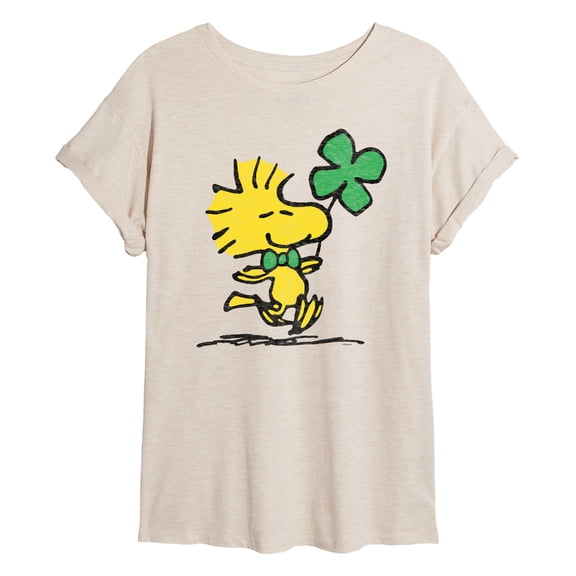 Peanuts - Woodstock and Clover - Juniors Oversized Graphic T-Shirt