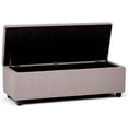 thumbnail image 2 of Trent Home 48" Transitional Rectangle Ottoman in Cloud Gray Linen Look Fabric, 2 of 6
