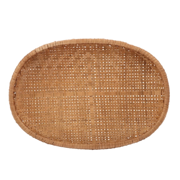 Tineasur Natural Bamboo Tray Handmade Bread Basket for Serving Fruit Snacks and Decorative Use