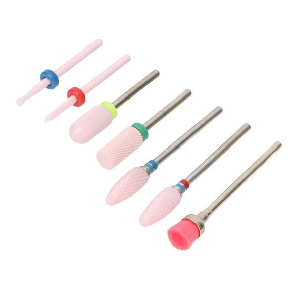 Brocas de Removedor de Arte de Umas, Brocas de Perforación de Unas 7 pianas de acero inoxidable para técnico de uñas para salón