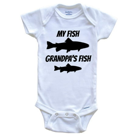 

My Fish Grandpa s Fish Fishing Baby Bodysuit - Grandson Baby Bodysuit 0-3 Months White