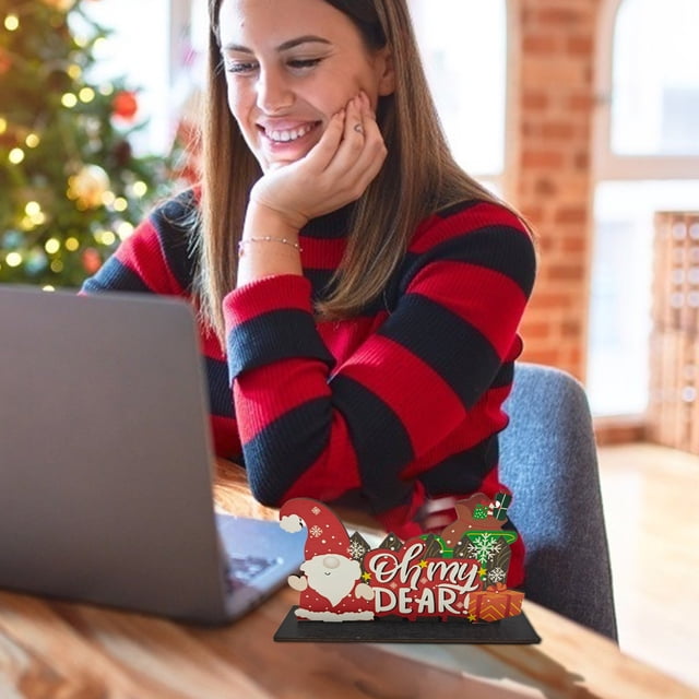 Fiudx Adornos Navideños de Madera, Muñeco de Nieve, Papá Noel, Diseño de Camión Rojo Vintage, Patrones Coloridos y Brillantes, Fáciles de Colgar, Decoración para Fiestas de Invierno, Adornos para Árb