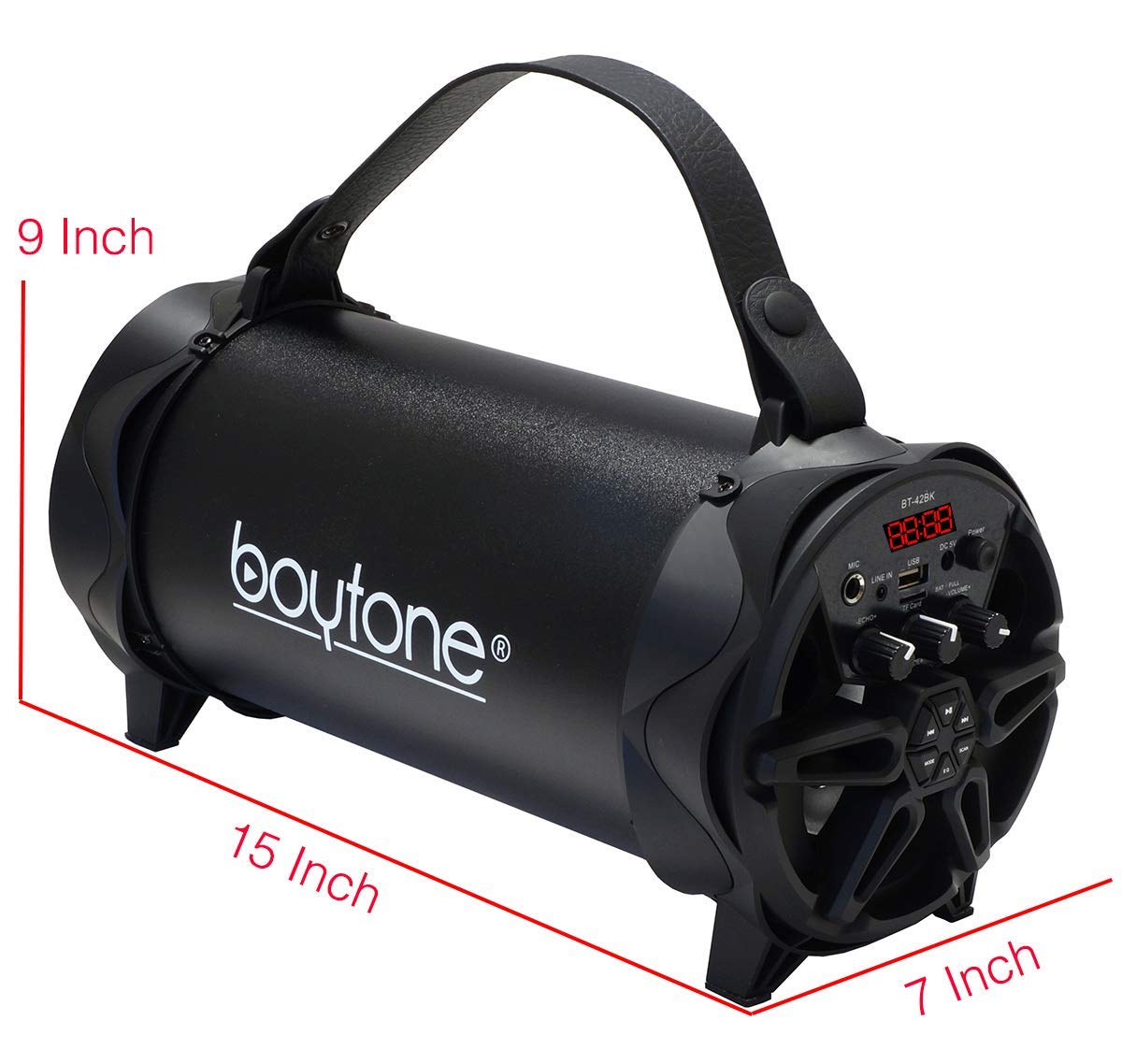 Boytone Portable Bluetooth Speaker with Water Resistant, Black, BT-42BK - image 2 of 6