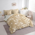 thumbnail image 2 of Erosebridal Chic Brown Bedding Comforter Set for Girls, Botanical Leaves King Bedding Sets, Gray Reversible, 7-Piece, 2 of 5