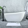 thumbnail image 3 of Gnosall Double Handle Floor Mounted Tub Filler with Handshower in Matte Black, 3 of 15