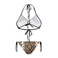 thumbnail image 2 of Chririnla Sexy Snake Skin Print Halter Neck Two Piece Bikini Set - Tie Side Triangle Swimsuit for Beach Vacation & Pool Party, Quick Dry & Figure Hugging, 2 of 9