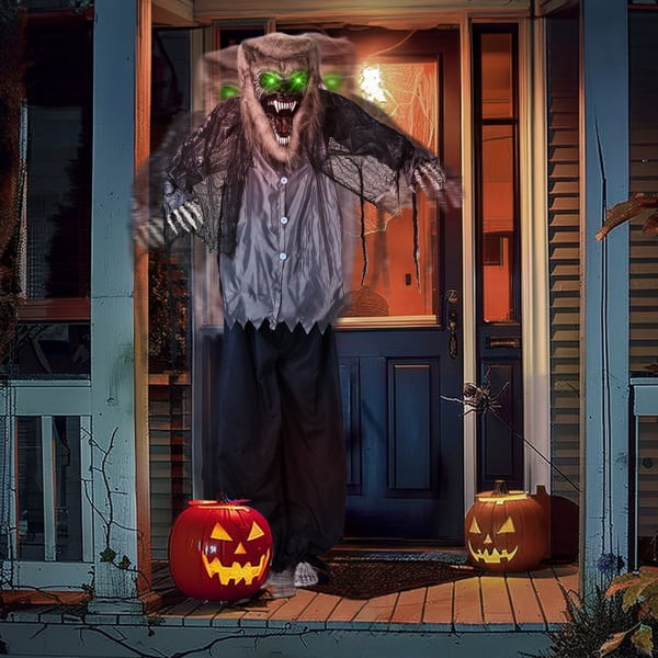 6.9FT Werewolf Halloween Standing Decoration Touch-Activated with LED Lights for Yard Garden Party