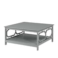 thumbnail image 4 of Pemberly Row Square Coffee Table with Large Surface and Bottom Shelf, Gray, 4 of 6