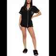 thumbnail image 3 of Conjuntos de Pijama para Mujer, Pijamas Suaves de Corta con Botones, Conjuntos de Pijama de Verano Negro XL, 3 of 10