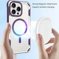 thumbnail image 2 of Dteck Magnetic Case for iPhone 13 Pro Max, Shockproof Slim Fit Lightweight Crystal Clear Support Wireless Charging PC + TPU Hard Back Case,  Purple, 2 of 6