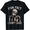 thumbnail image 1 of Fun Fact I Don't Care Skull - Camiseta divertida con cita sarcástica, 1 of 2