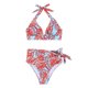 thumbnail image 2 of Trajes de baño para mujer, Trajes de baño para mujer, Traje de baño estampado con cordones y abertura, Conjunto de traje de baño para mujer, 2 of 7